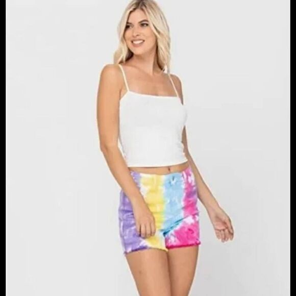 Judy Blue Snow Cone Tie Dye High Waist Shorts Soft n stretchy Size S Nwt. - Picture 9 of 10